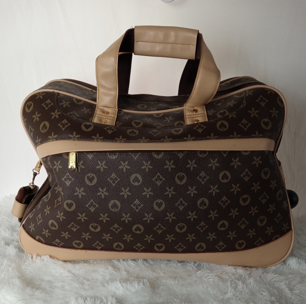 LANY Travel Luggage/Carryon  20 Inch Brown 100% PVC With Wheels.